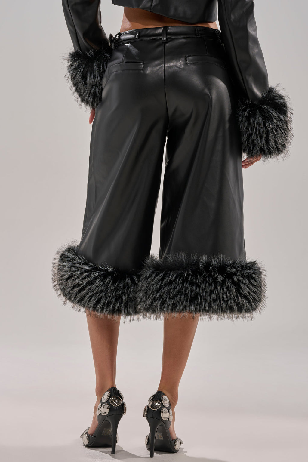 MIND YOUR OWN FUR TRIM BERMUDA SHORTS