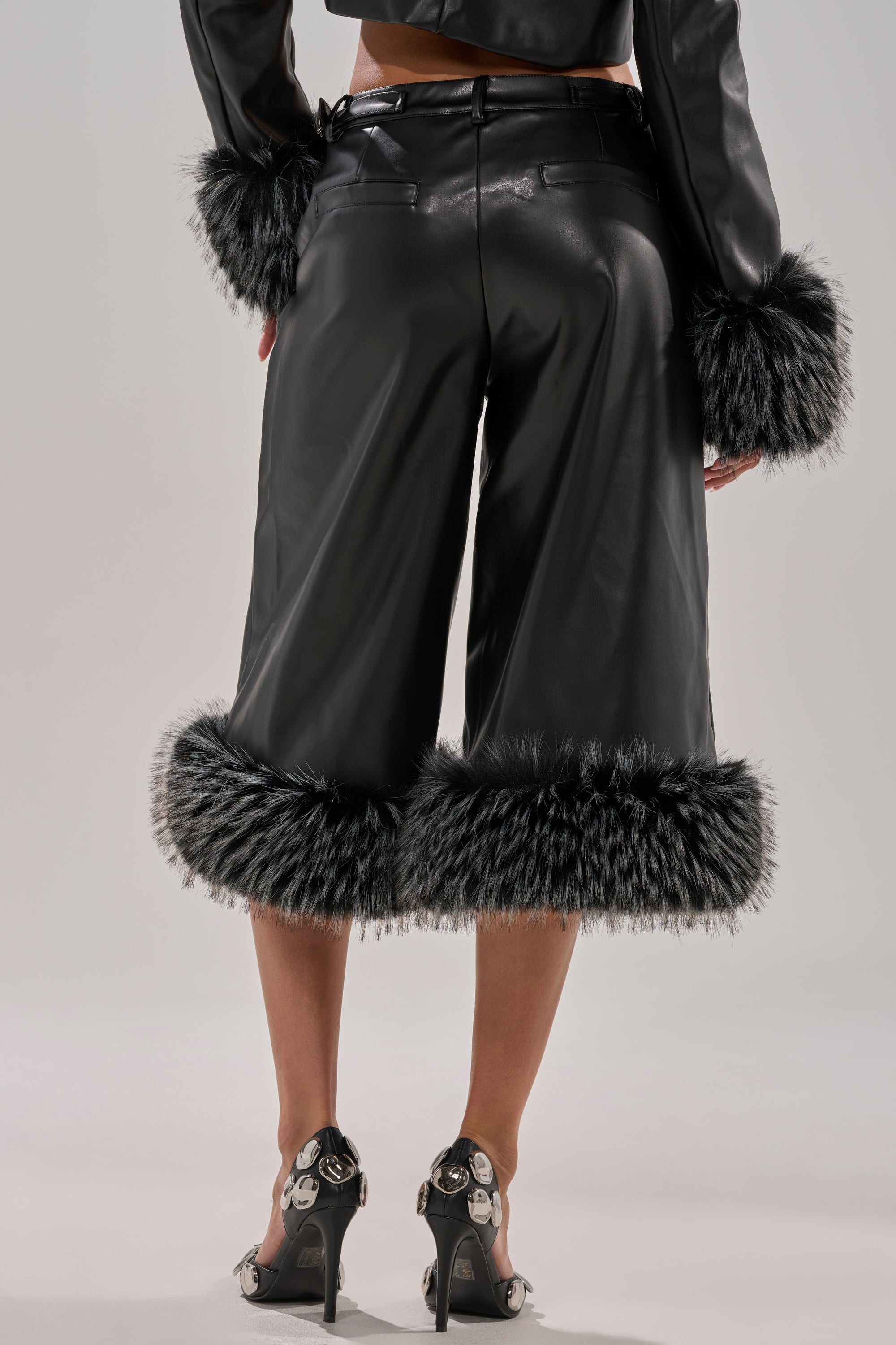 MIND YOUR OWN FUR TRIM BERMUDA SHORTS