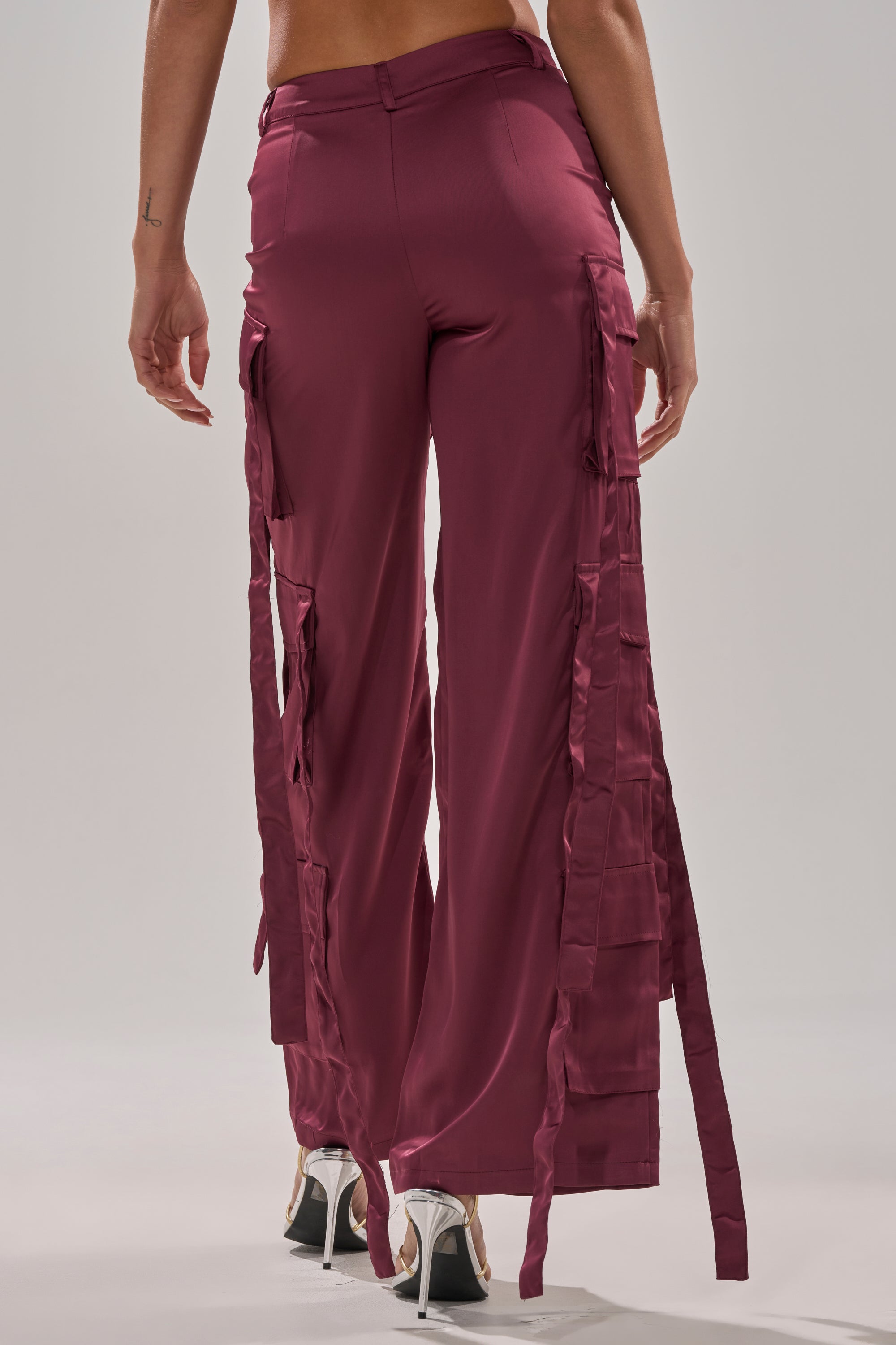 TAKE ME EVERYWHERE SATIN CARGO PANT