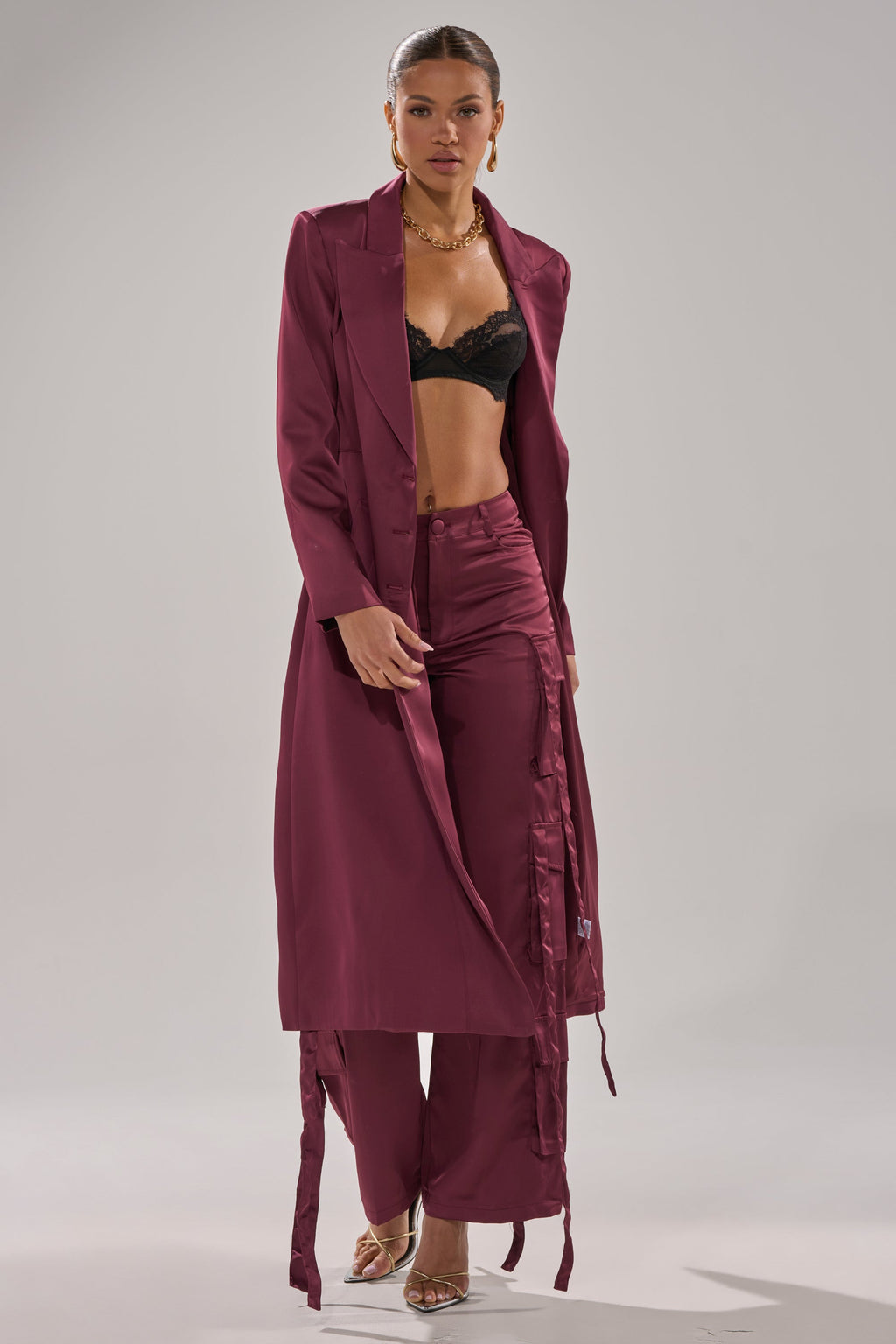 TAKE ME EVERYWHERE SATIN CARGO PANT