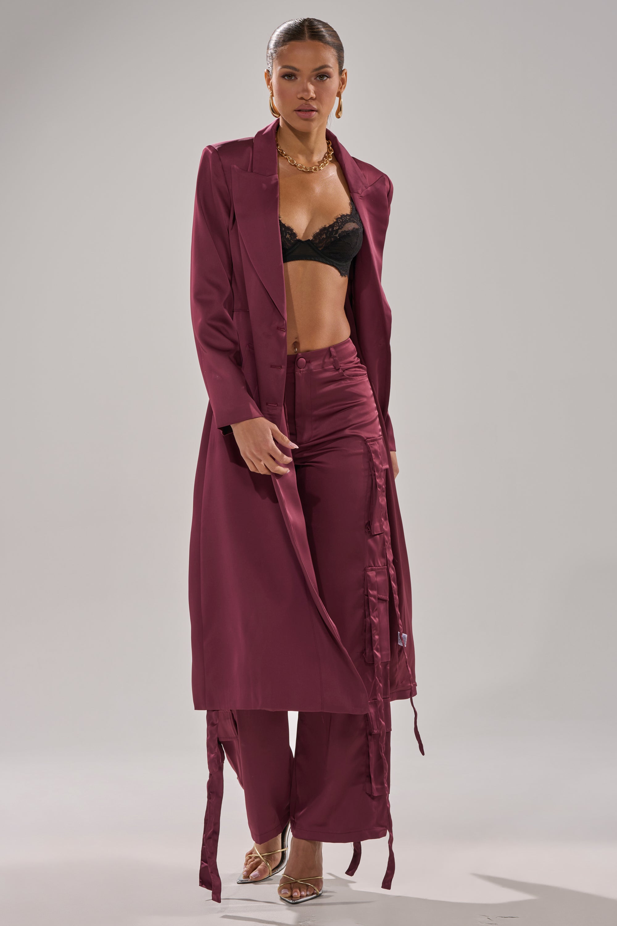 TAKE ME EVERYWHERE SATIN CARGO PANT