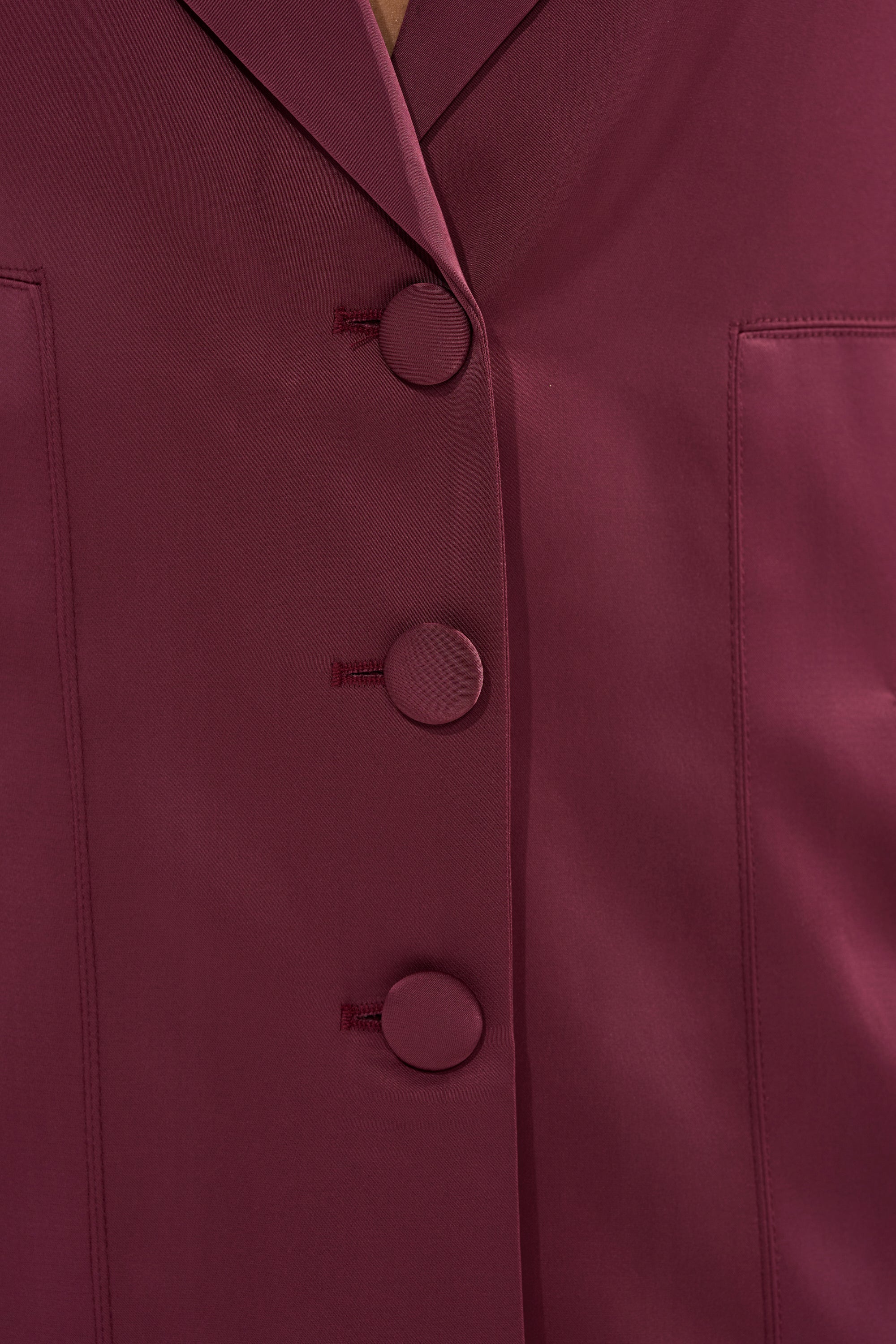TAKE ME EVERYWHERE SATIN TRENCH IN BURGUNDY