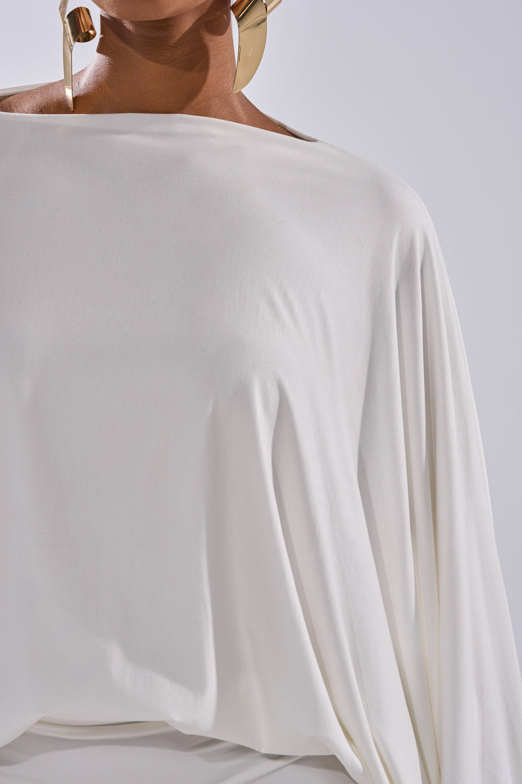 DIANA DRAPED MINI DRESS IN WHITE