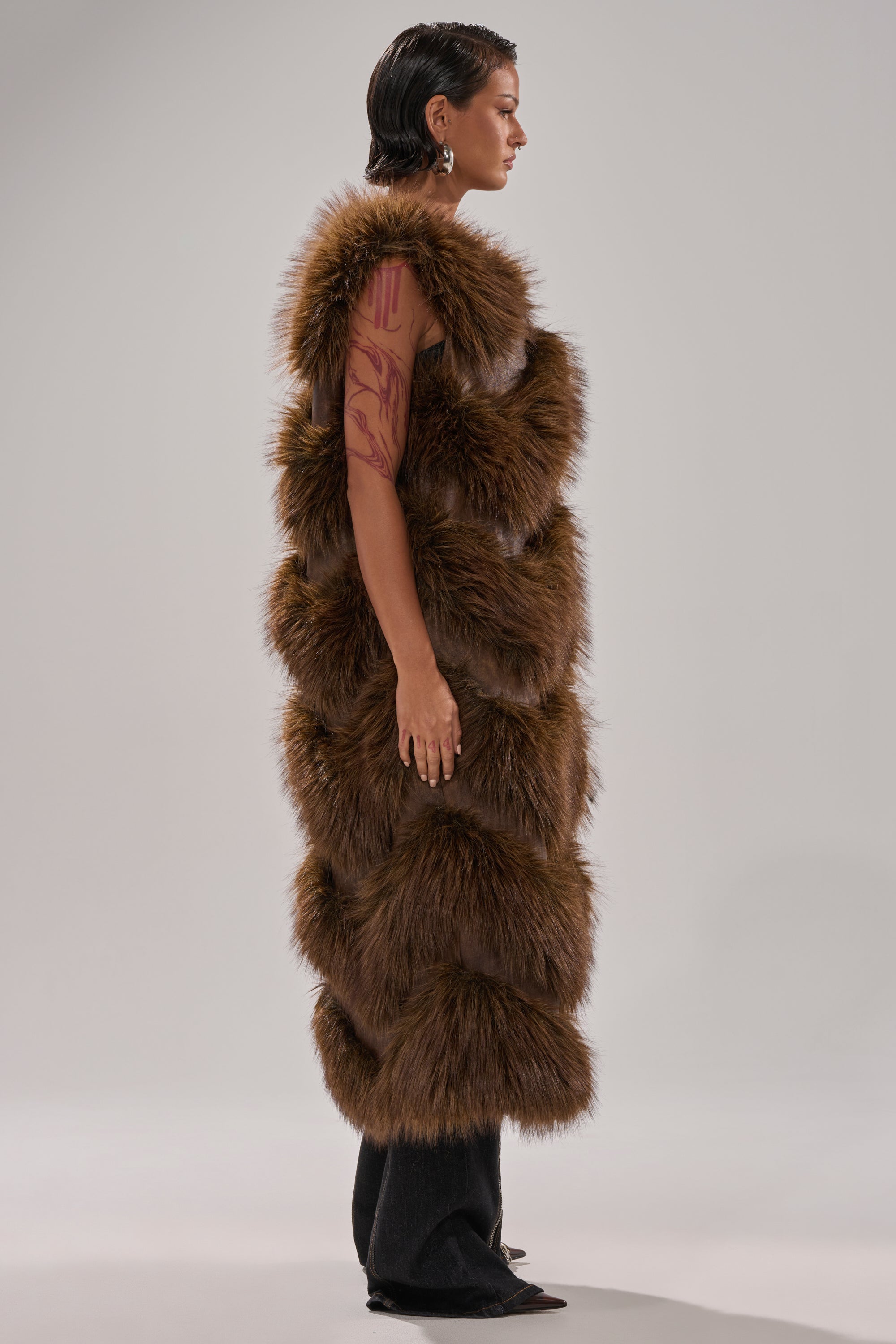 CAN'T BE BOTHERED PANELED FUR VEST