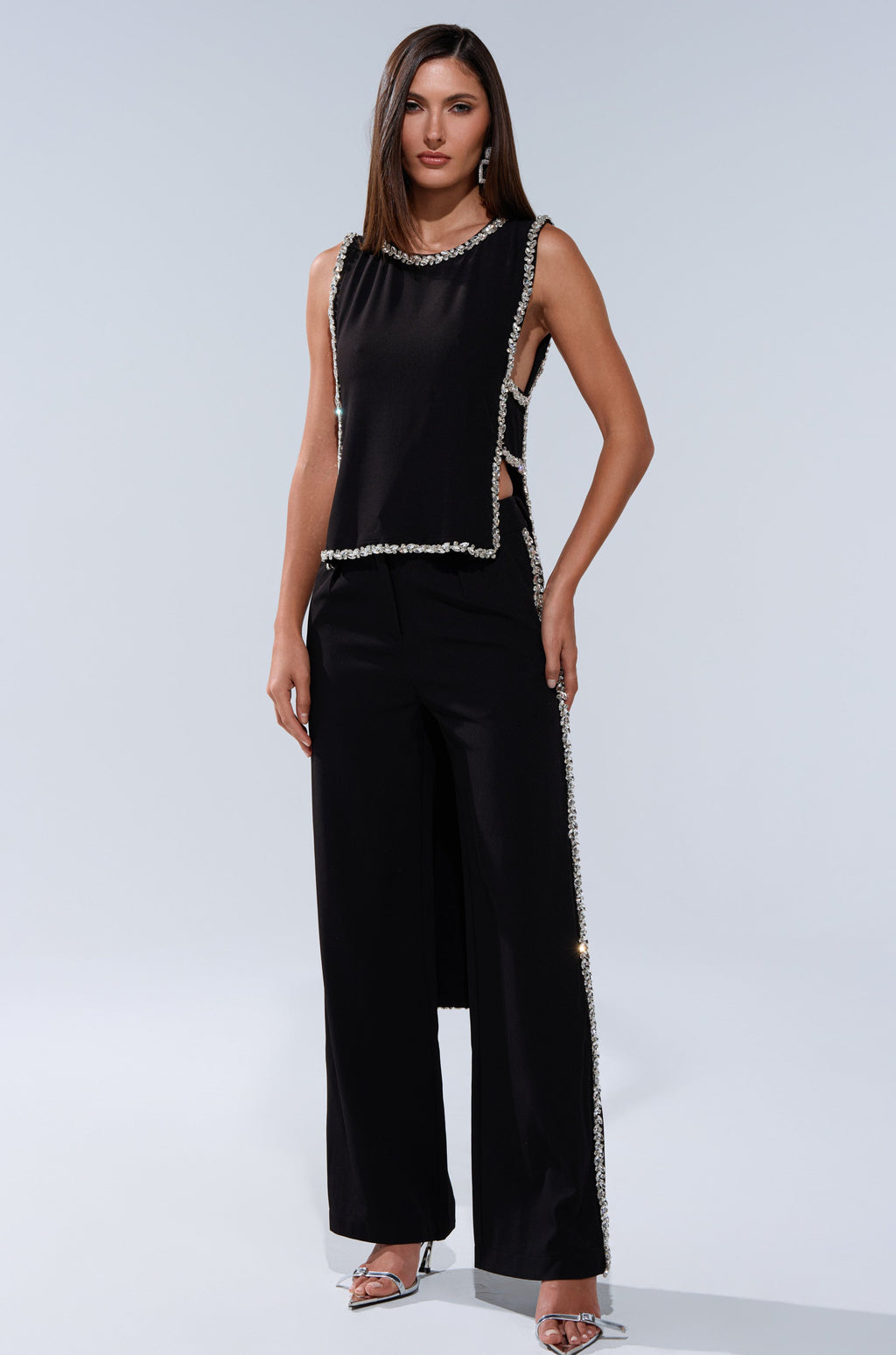 TALK TO ME BABY BLOUSE WITH RHINESTONE