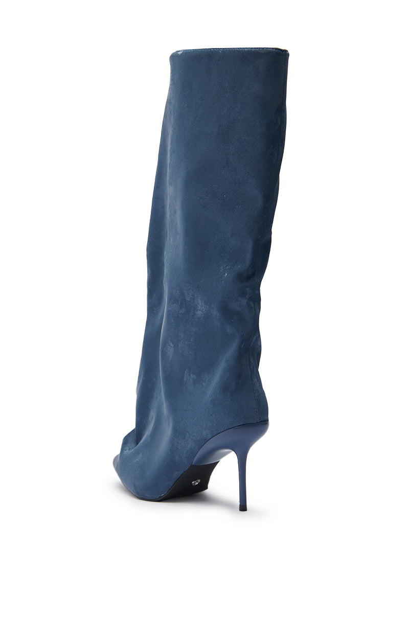 AZALEA WANG COUTURE CRAZY BLUE LUXE SHINE LOOK BOOT