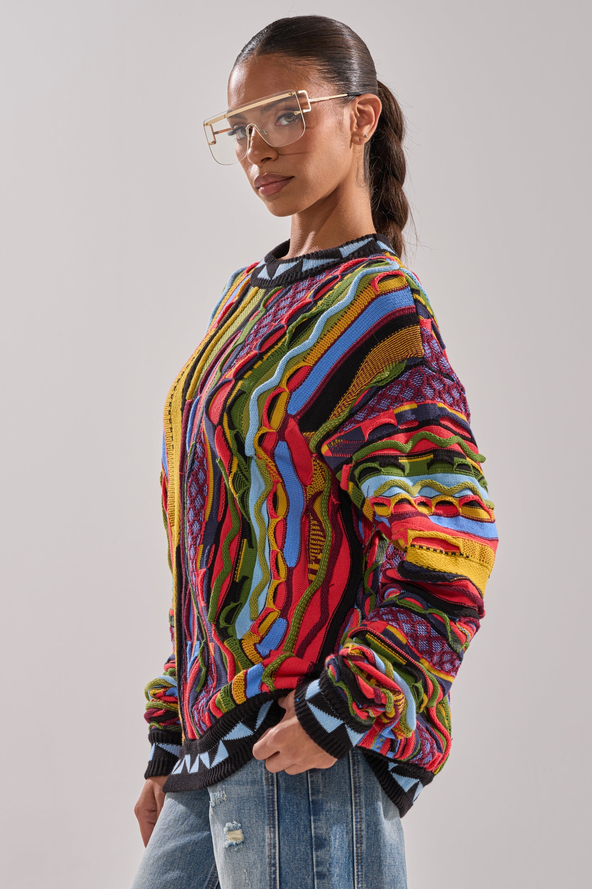 VINTAGE MULTICOLORED OVERSIZED SWEATER