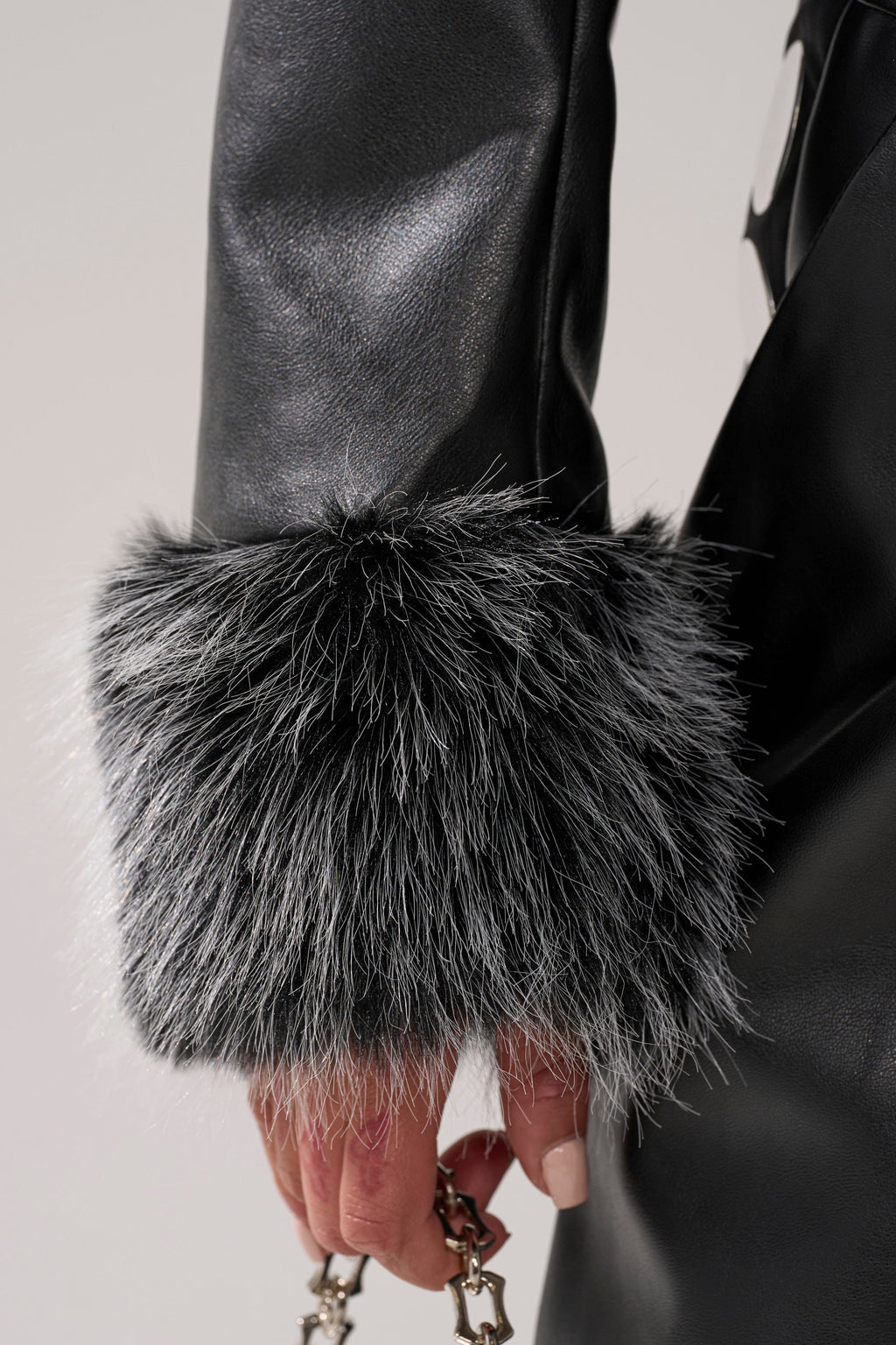 GISELE CROP MOTO BLAZER IN BLACK GREY