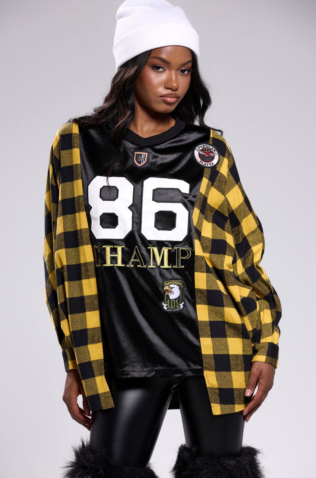 NEW CHAMP REBUILT JERSEY FLANNEL TOP