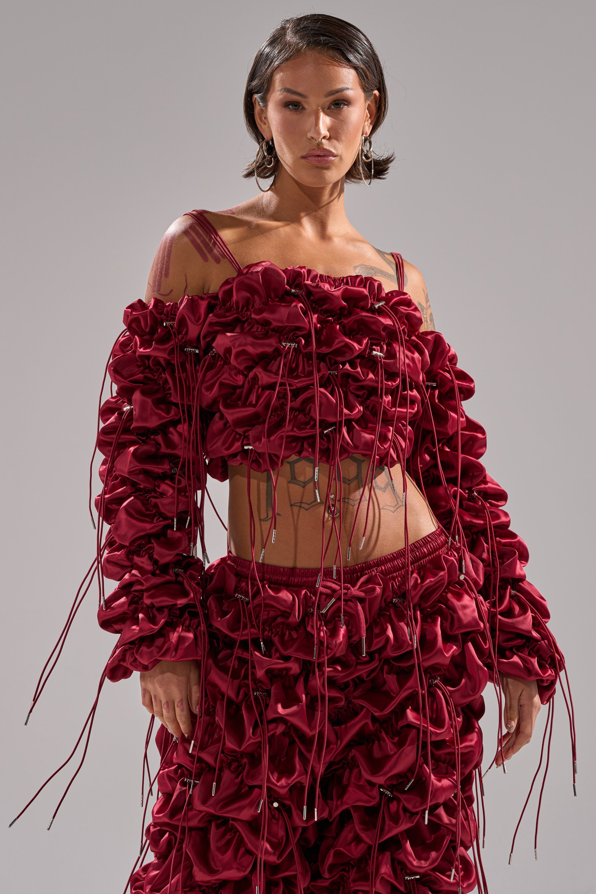 FEELING FUNKY TIE BLOUSE