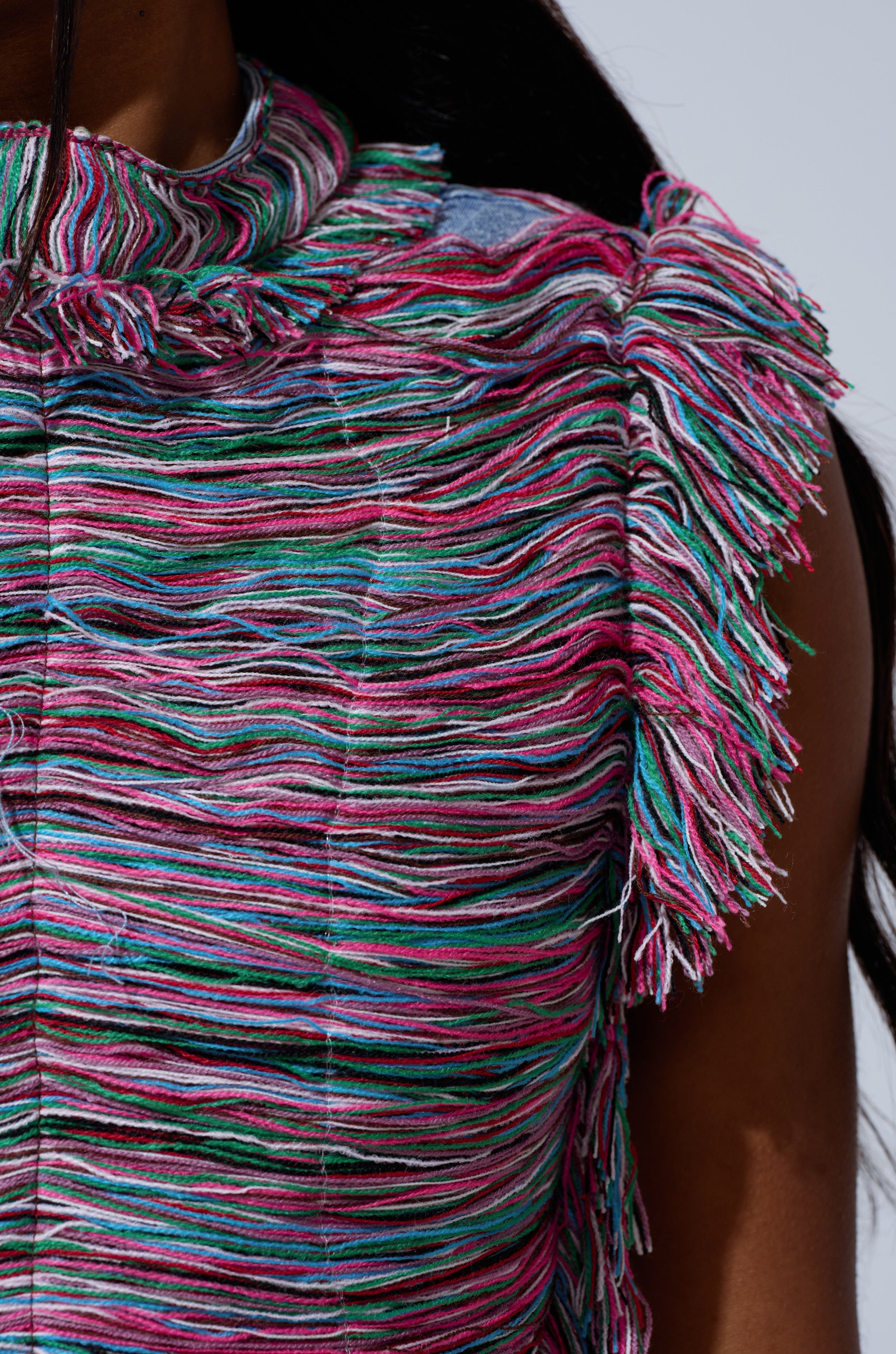 SHES GONE, DANCE ON GIRL SHREDDED DENIM TOP