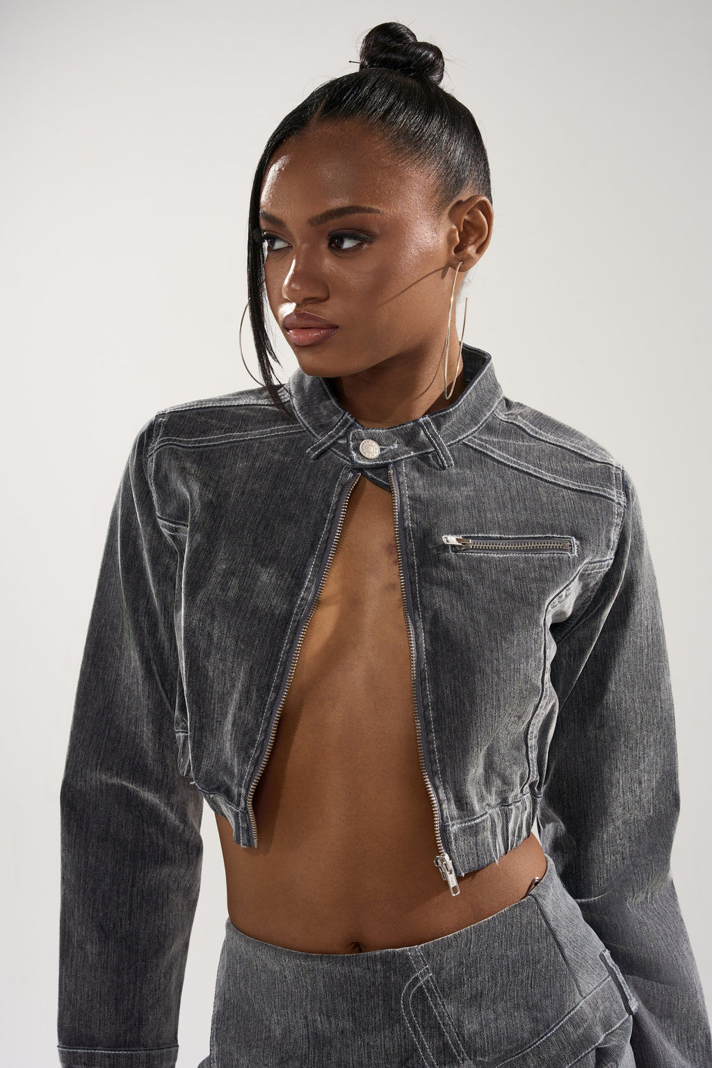 ALL FOR LOVE VELVET DENIM MOTO