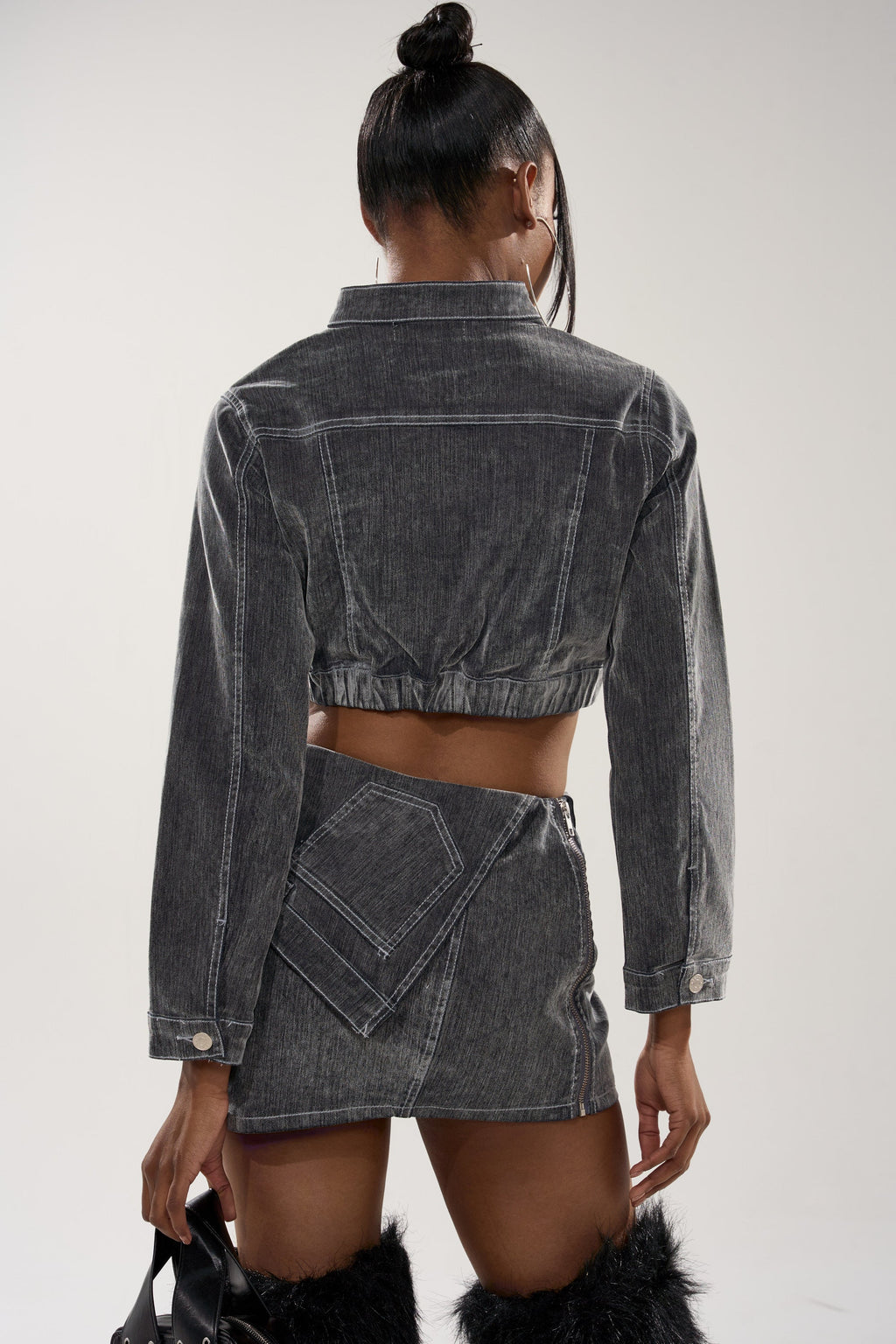 ALL FOR LOVE VELVET DENIM MOTO