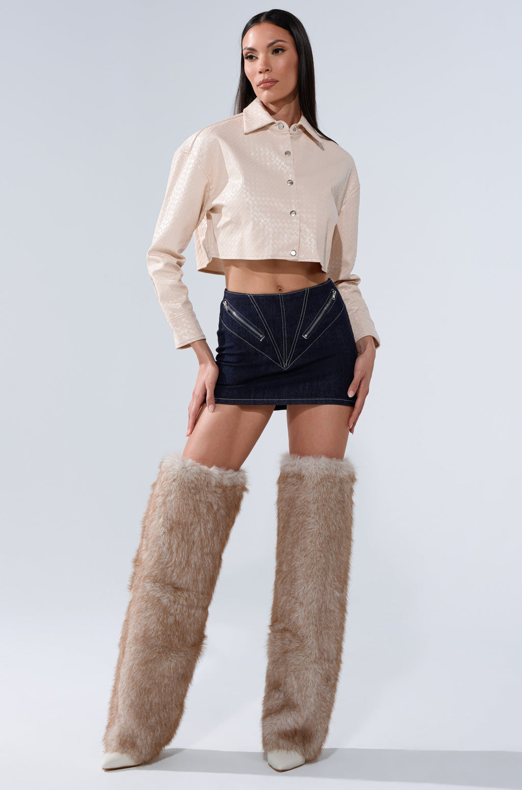 ZIP ME UP DENIM MINI SKIRT