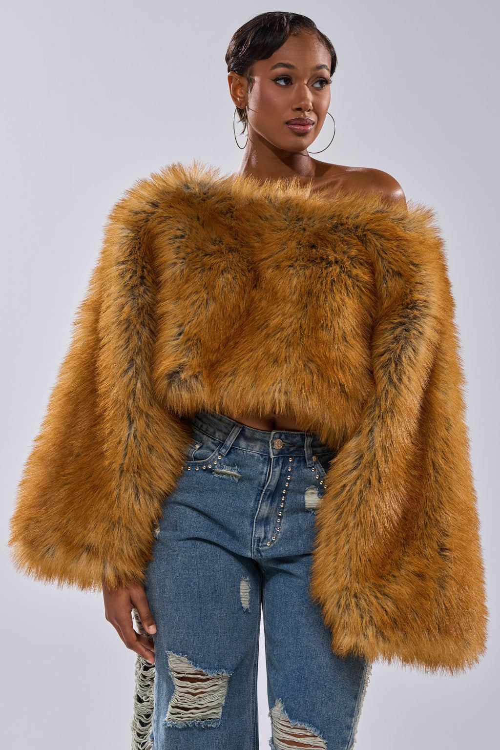 SNOW DAY FAUX FUR SWEATER