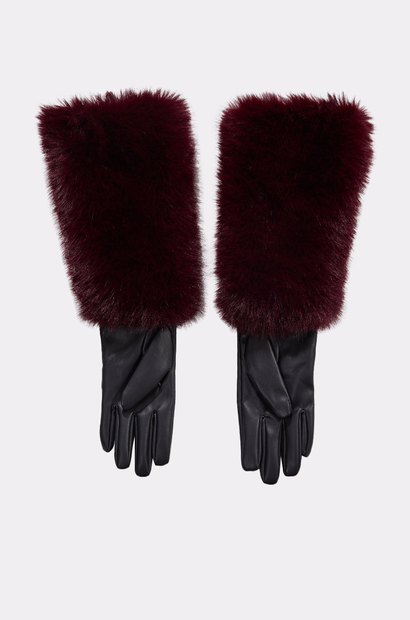 ALAIA FAUX FUR GLOVES