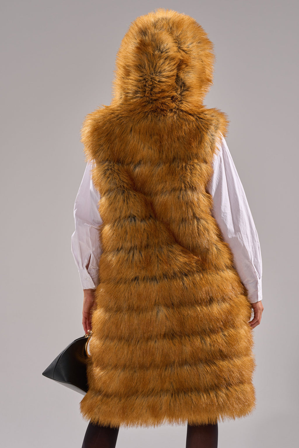 SLY HOODED FAUX FUR VEST