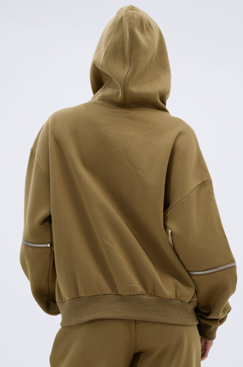 CALI MULTI ZIPPER HOODED SWEATSHIRT
