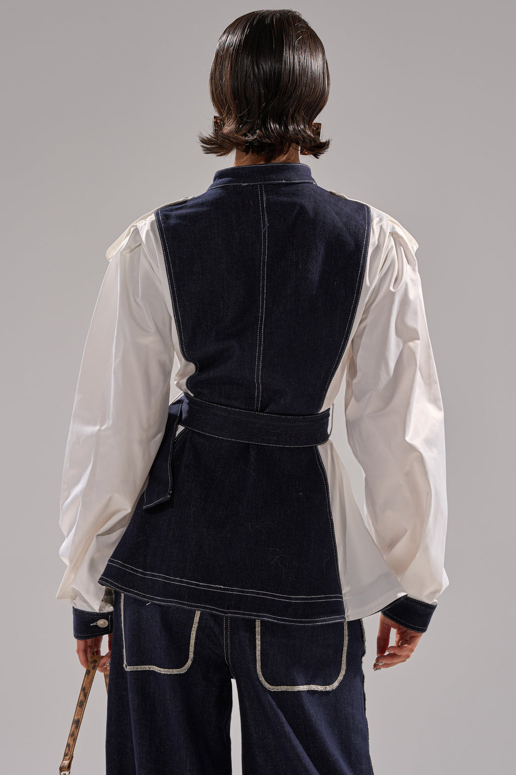 DIANA DENIM AND POPLIN BUTTON DOWN