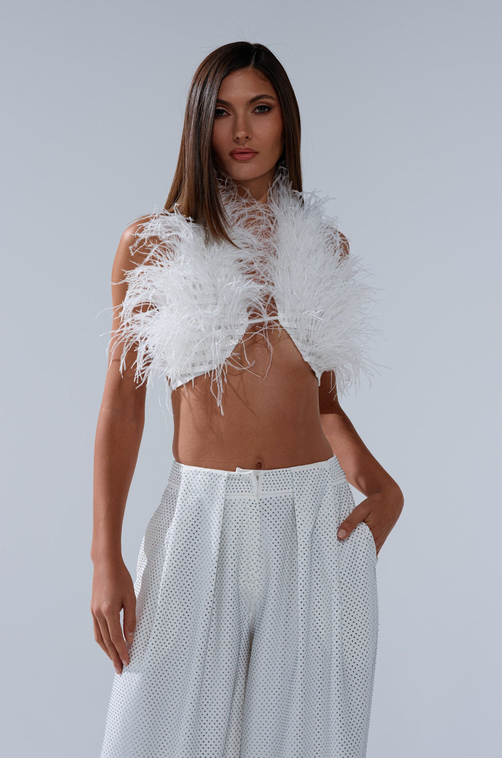 SHAKE IT FOR ME GIRL FEATHER BRALETTE