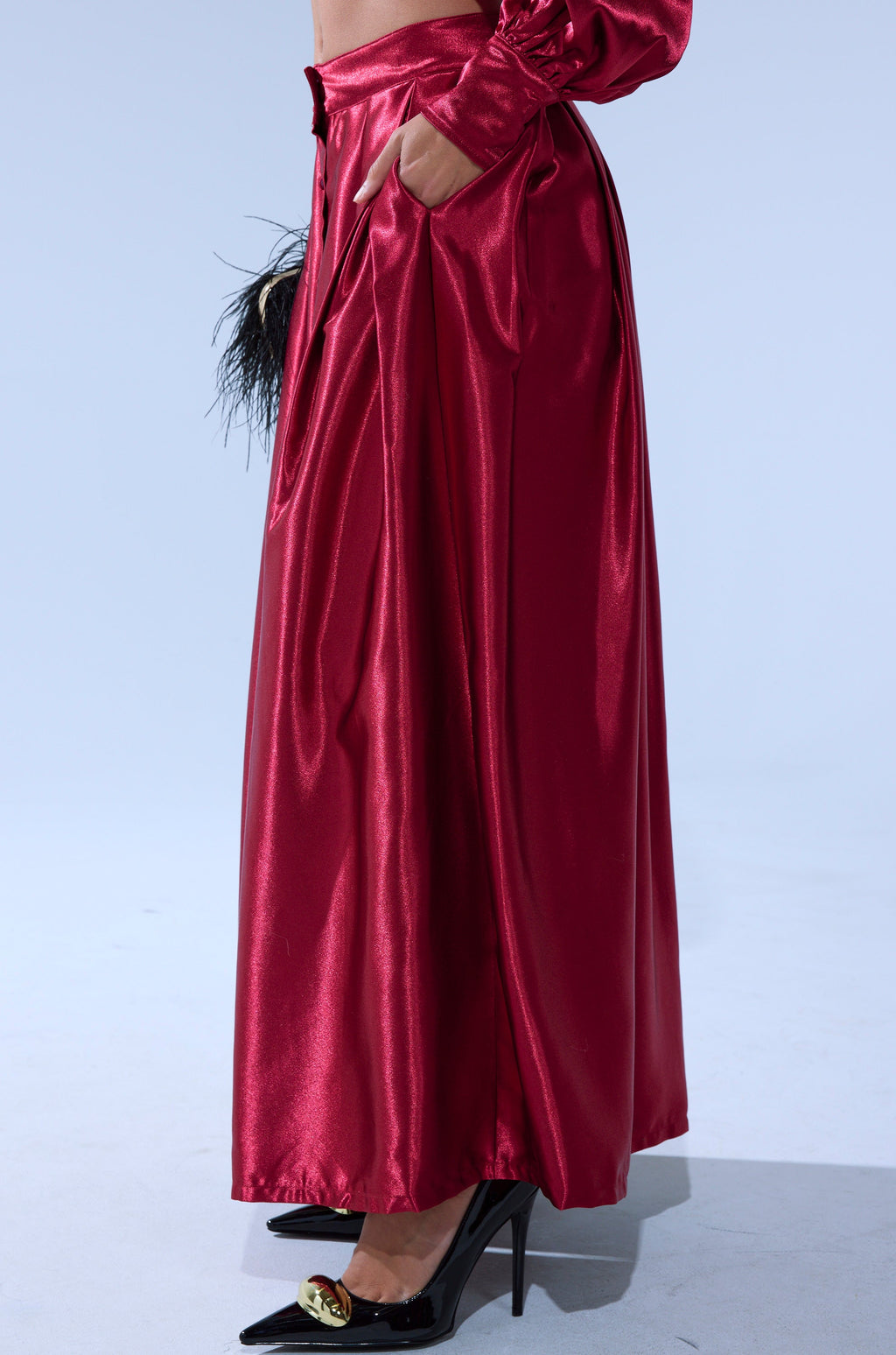 CANDICE SATIN MAXI SKIRT