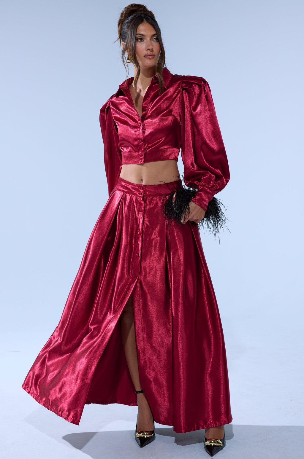 CANDICE SATIN MAXI SKIRT