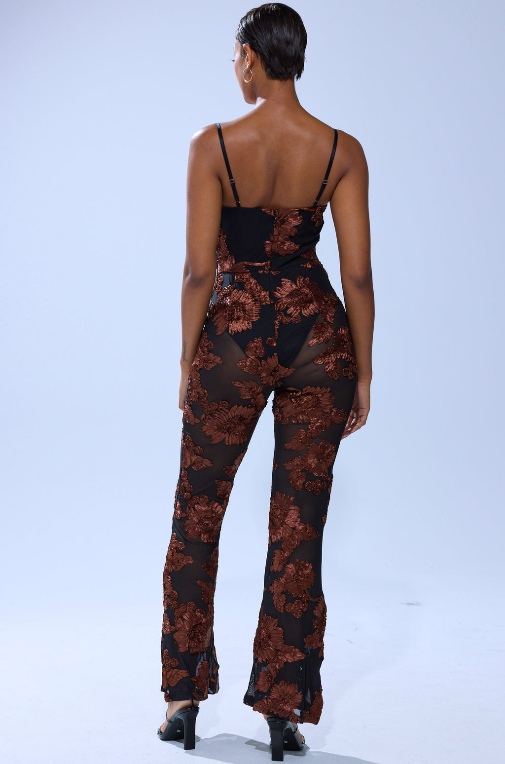 LAY IT LOW PRINTED MESH JUMPSUIT