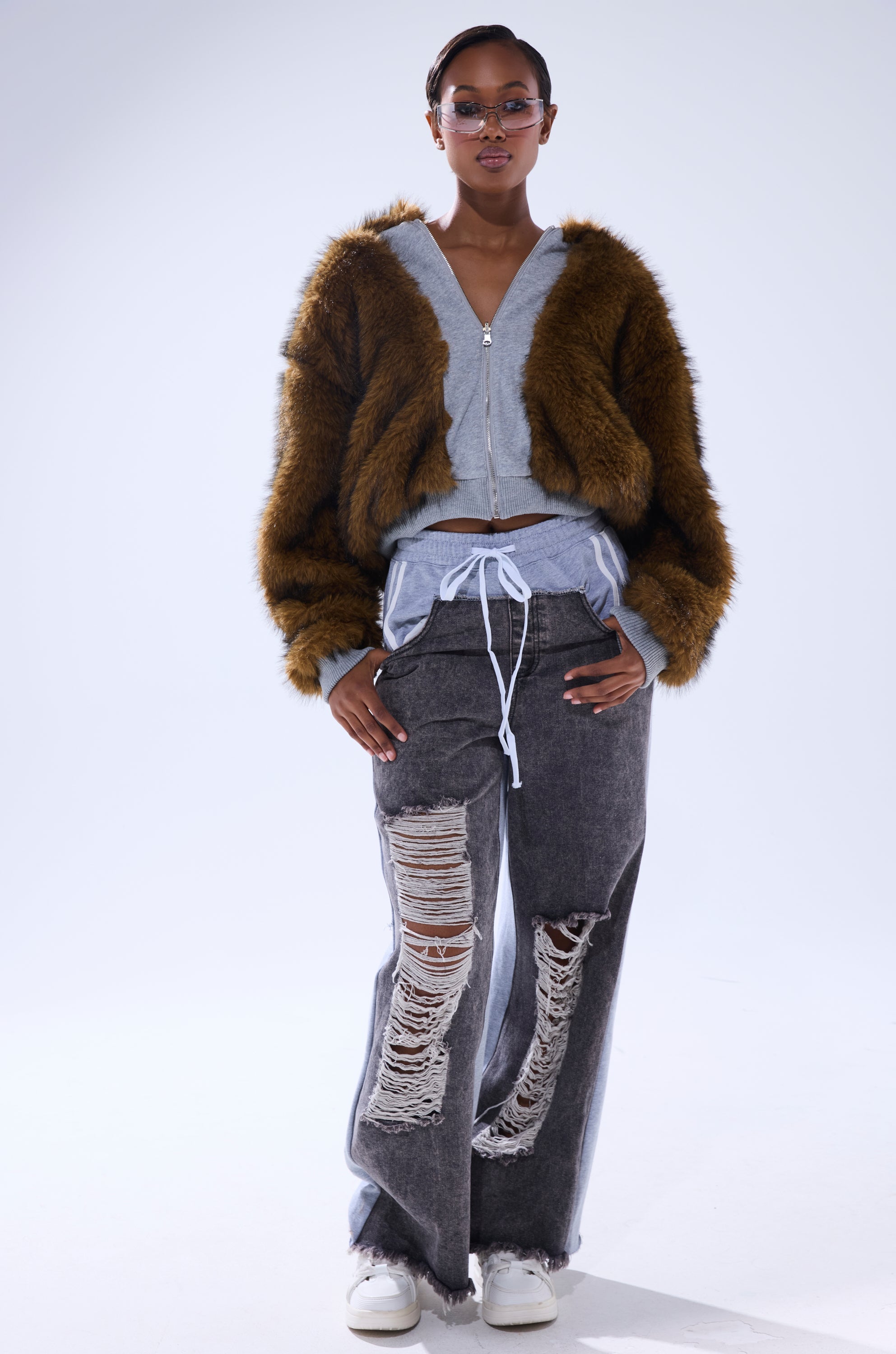 BEST OF BOTH WORLDS REVERSIBLE FUR SWEATSHIRT