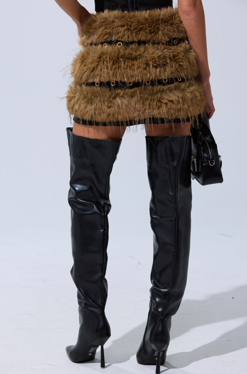 WILD AND FREE FUR MINI SKIRT