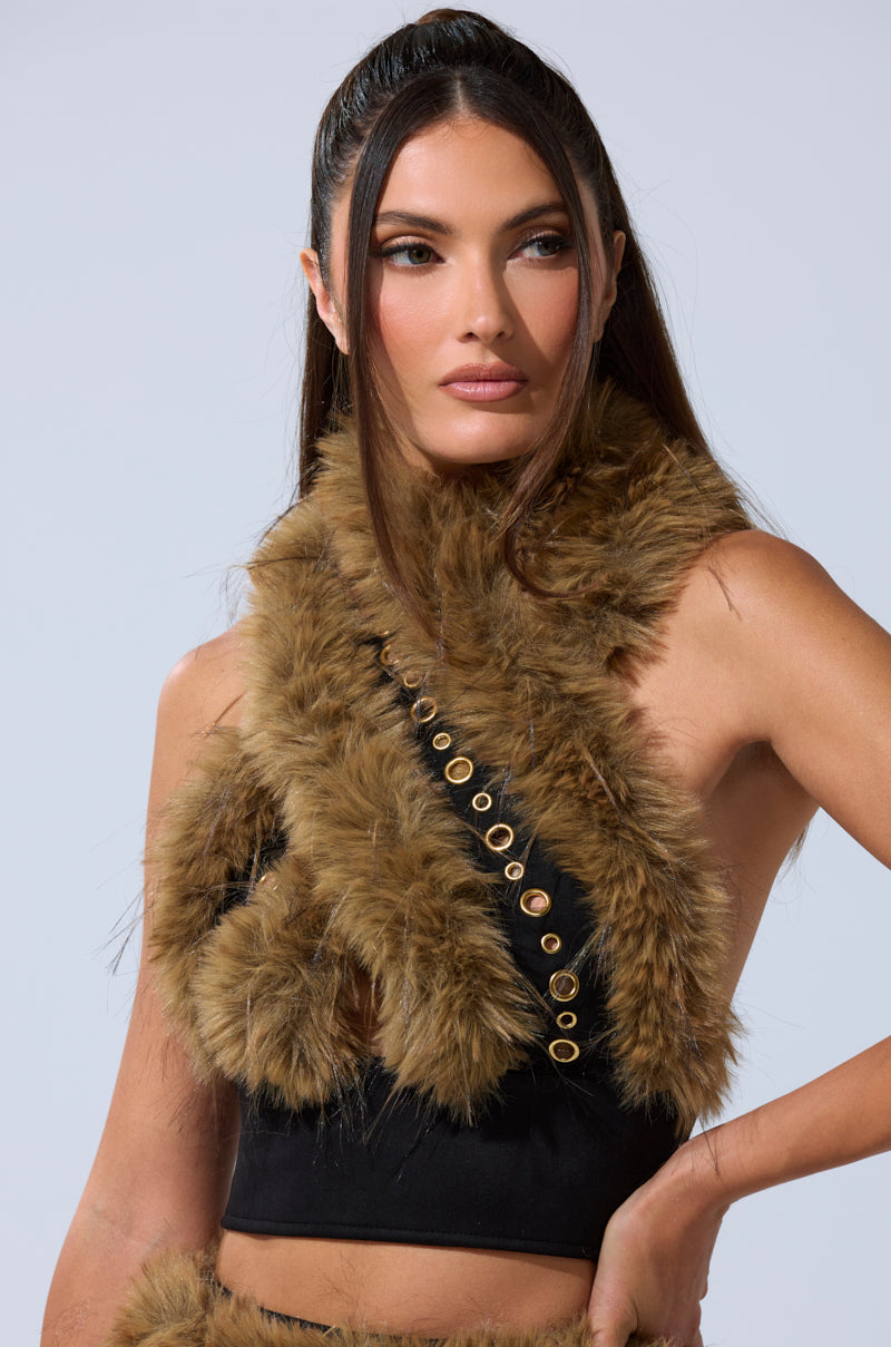 WILD AND FREE FUR BLOUSE