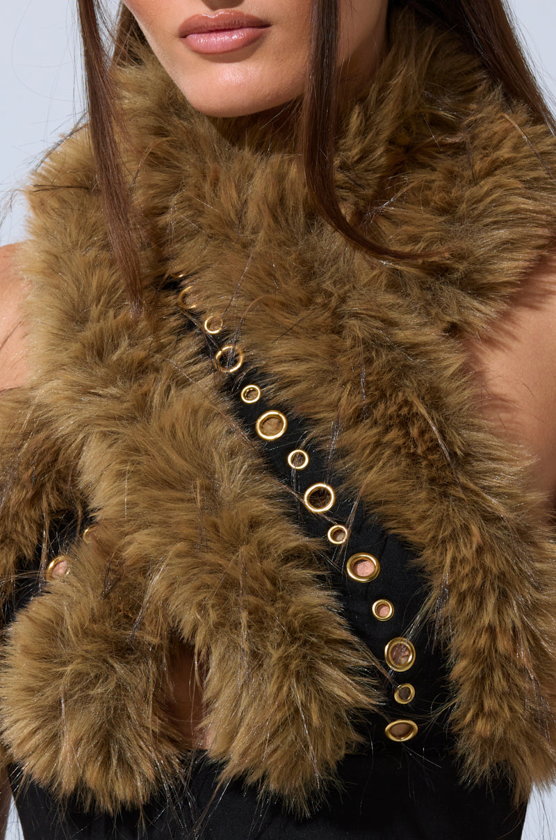 WILD AND FREE FUR BLOUSE