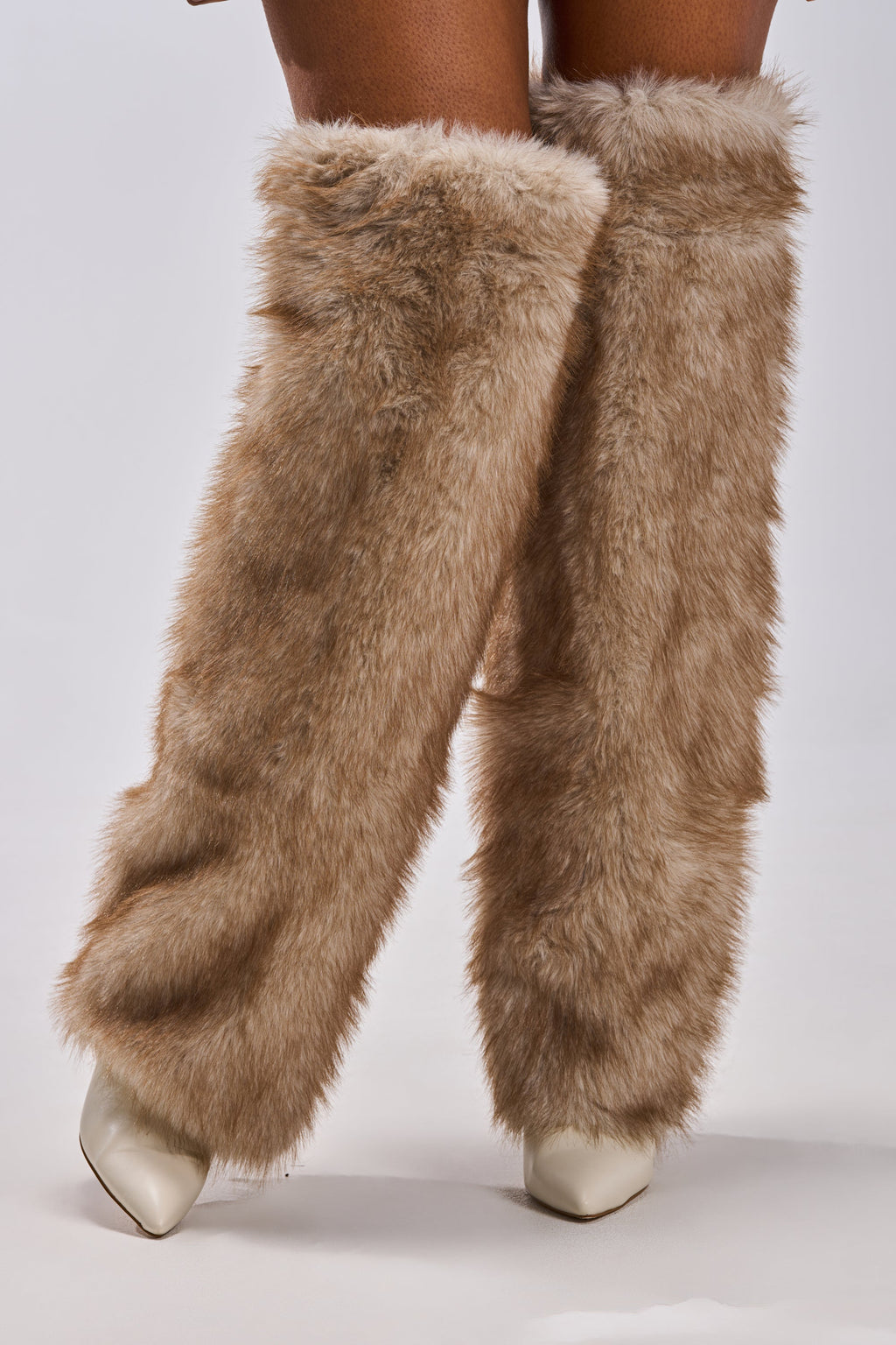 AZALEA WANG LAGANN BONE THIGH HIGH FUR LUXE BOOT