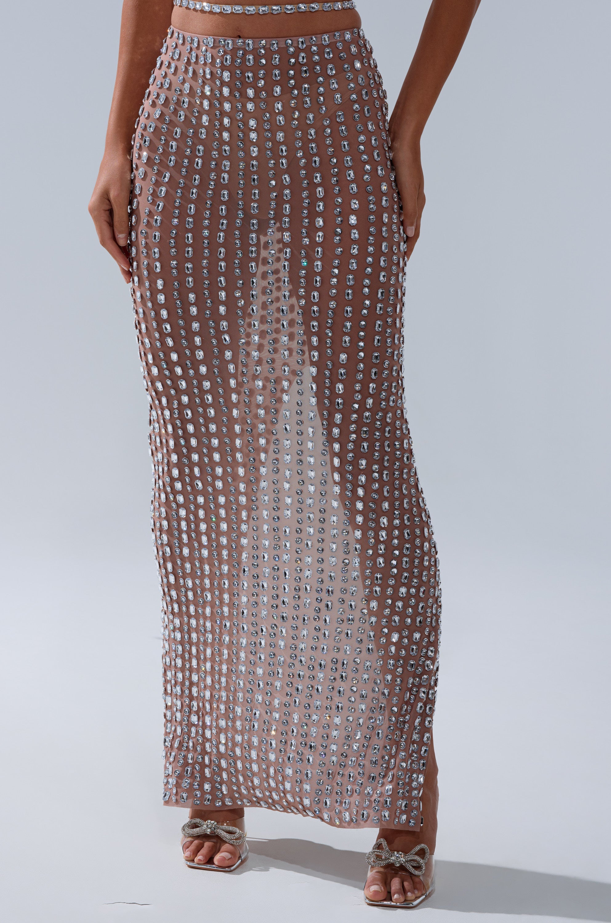 ALL THE SHINE RHINESTONE MAXI SKIRT