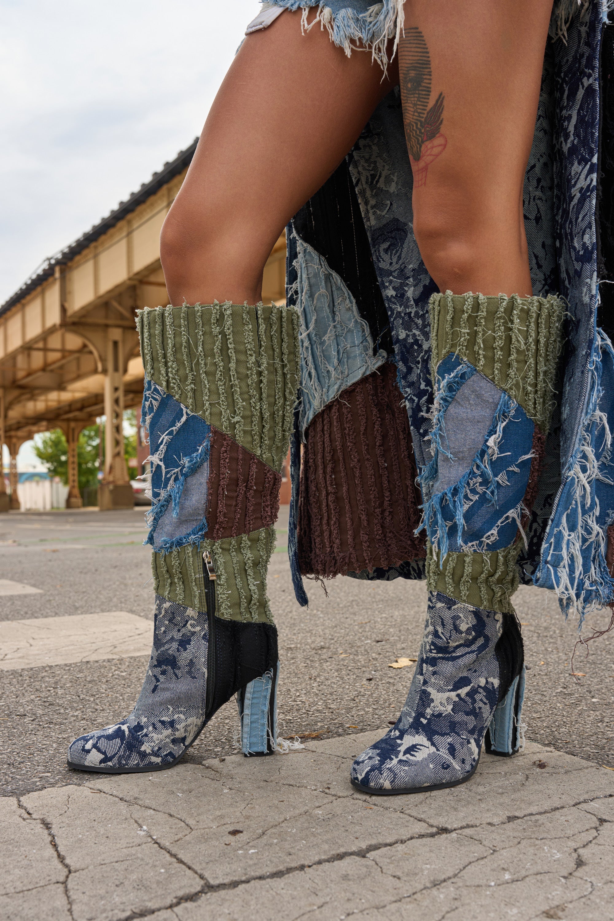 AZALEA WANG MARGEE MULTI CHUNKY KNEE HIGH BOOT