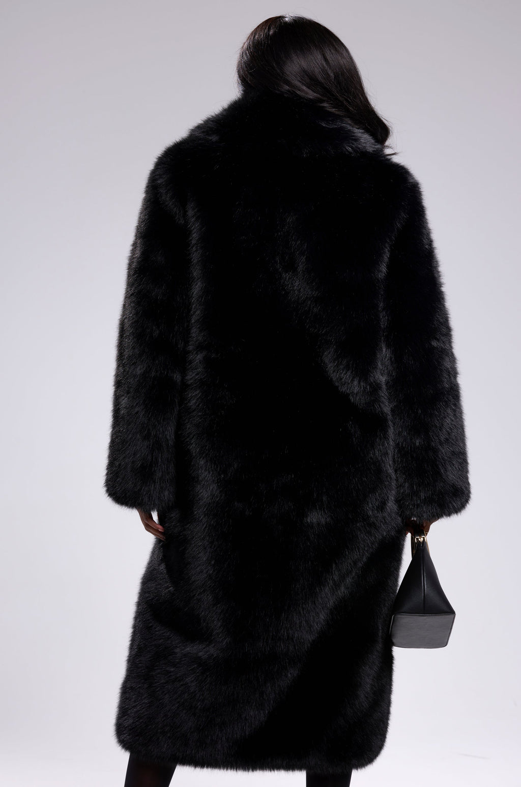 OSLO FAUX FUR COAT IN BLACK