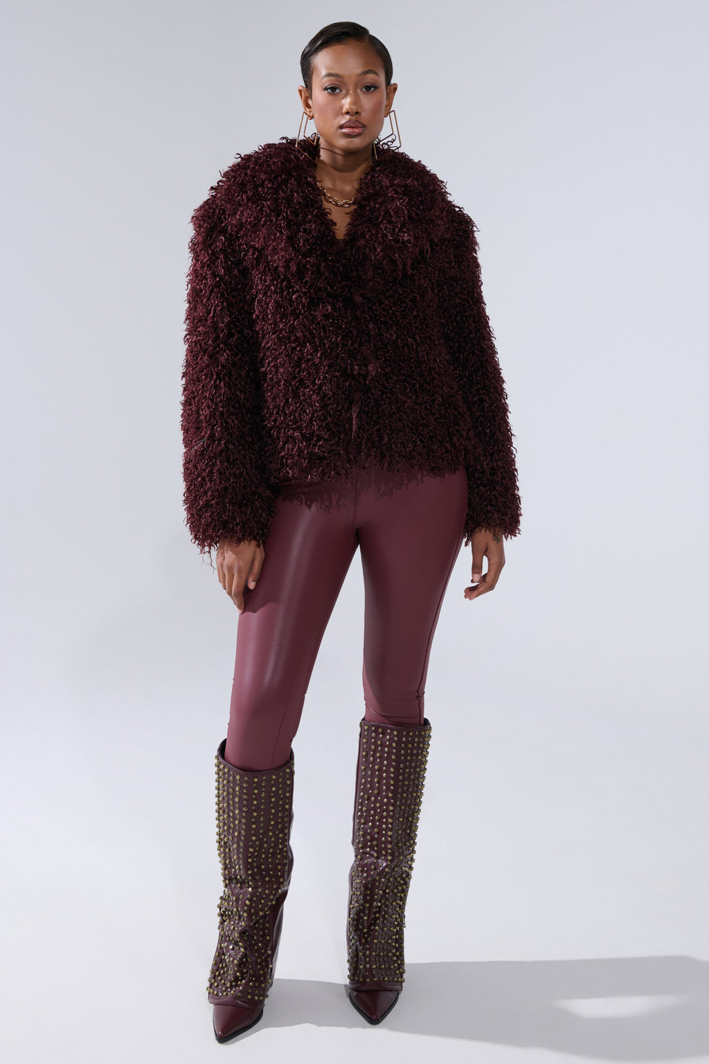 RIO HIGH RISE LEGGING WITH 4 WAY STRETCH IN OXBLOOD