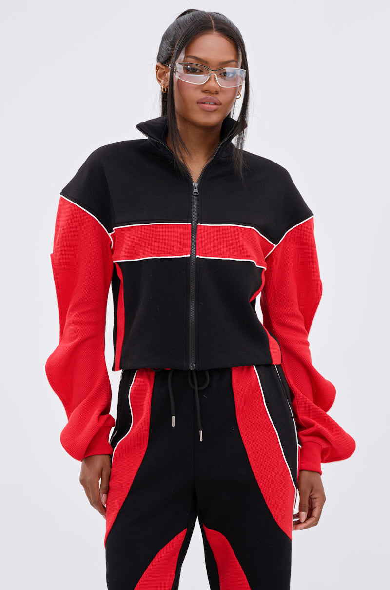 LET IT HAPPEN ZIP UP SWEATSHIRT