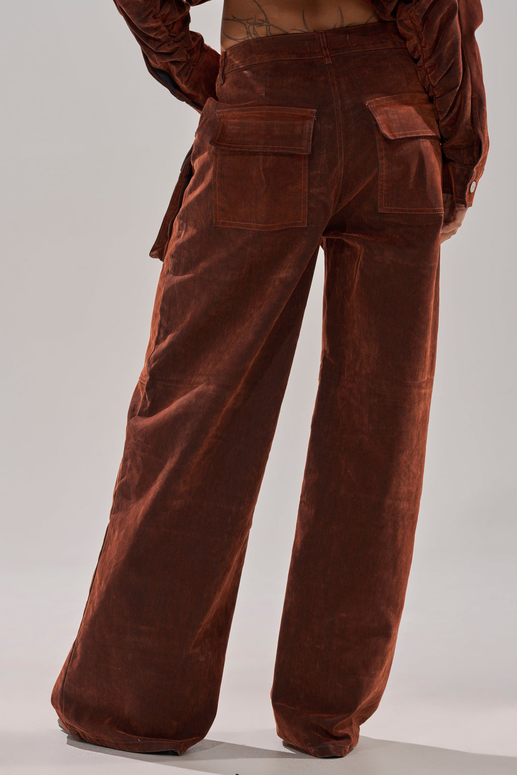 THINK ABOUT YOU ALL THE TIME VELVET DENIM CARGO TROUSER