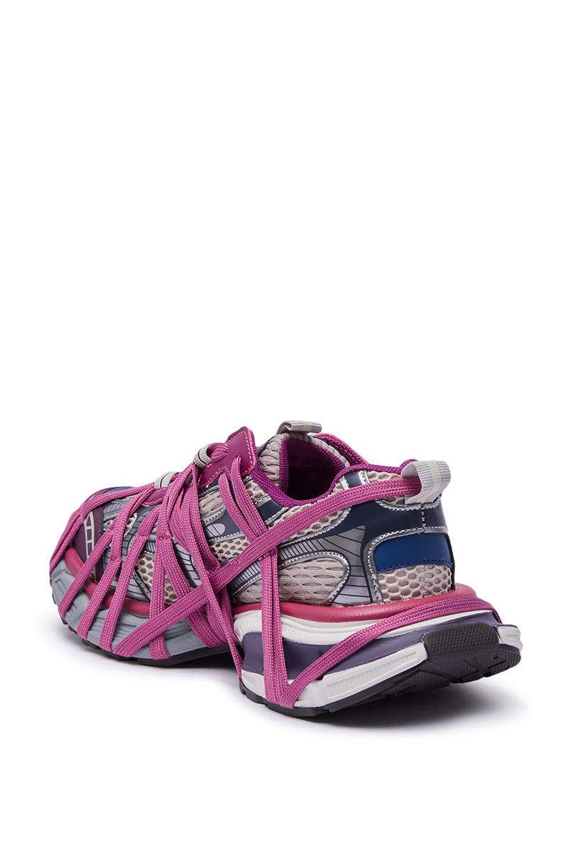 AZALEA WANG SELIE PURPLE LACE UP SNEAKER