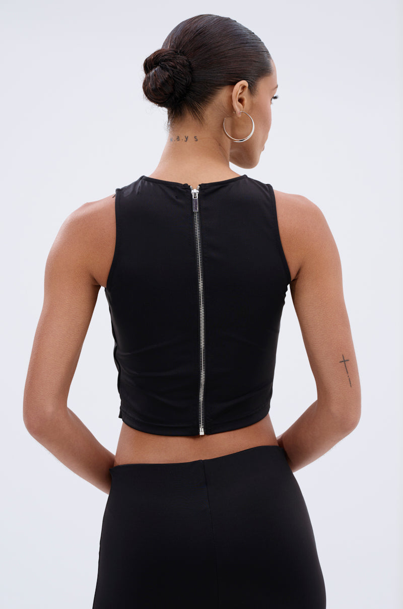 GROMMET DETAIL RUCHED TANK TOP