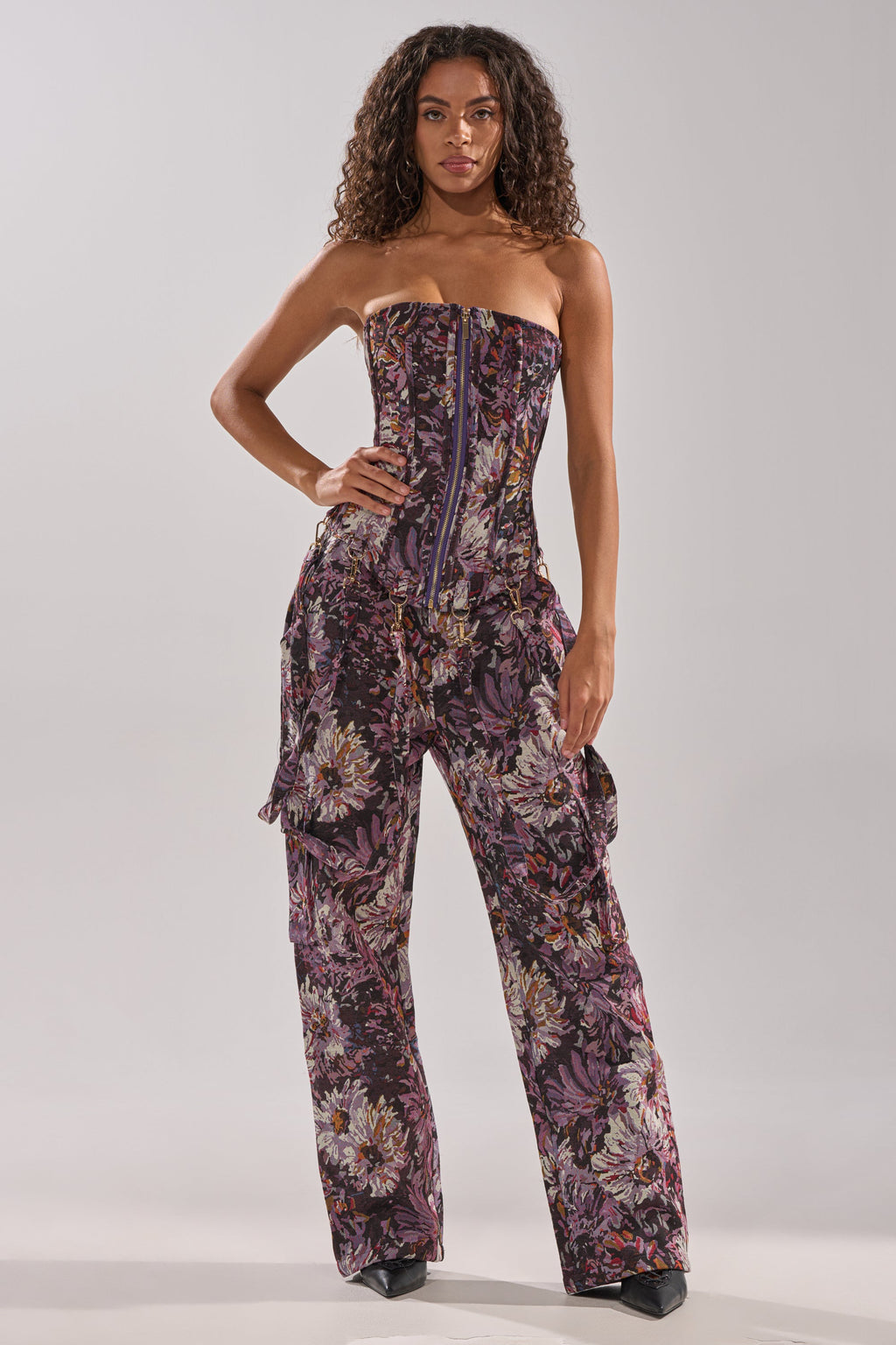 ABOVE THE MIDDLE FLORAL CORSET