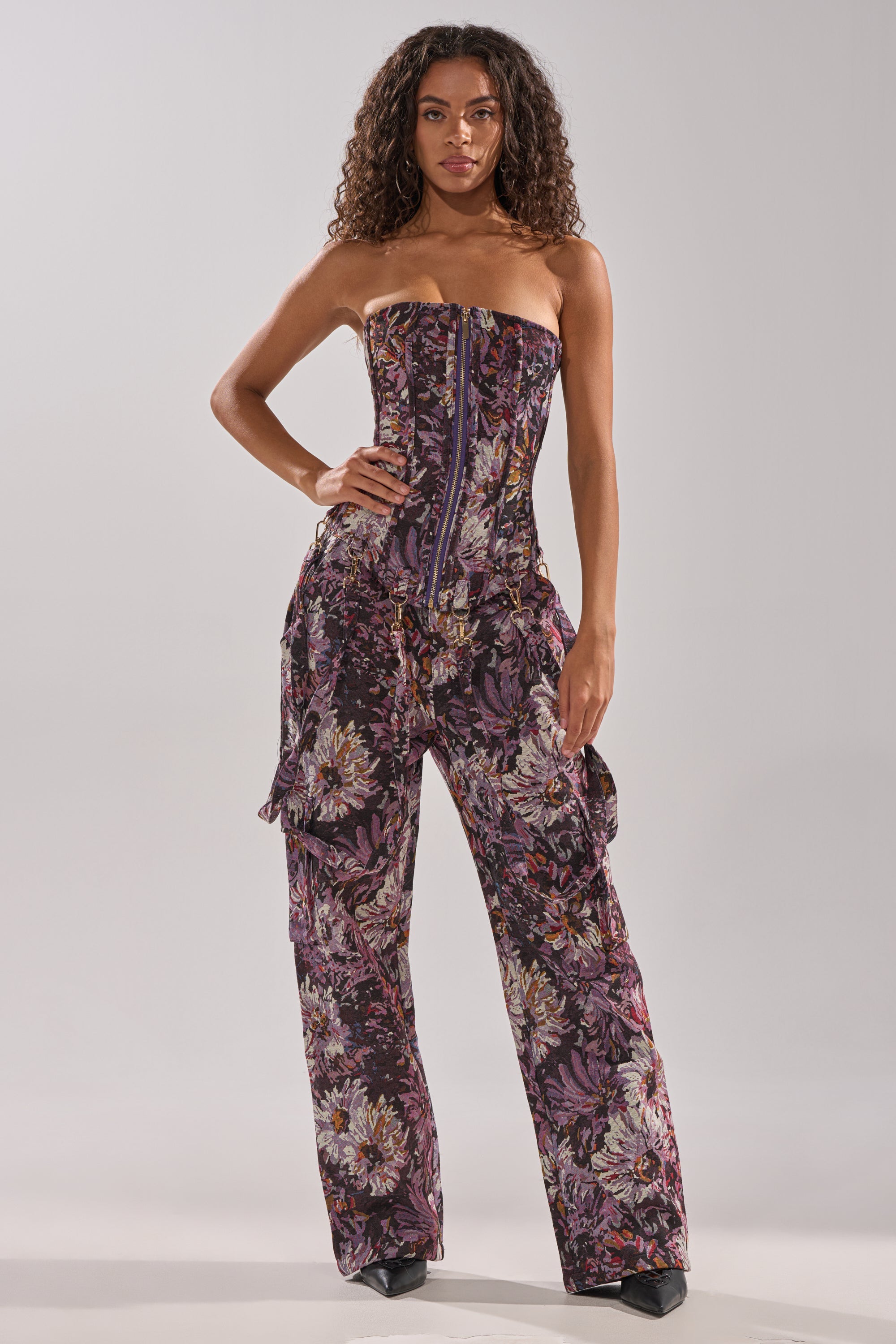 ABOVE THE MIDDLE FLORAL CORSET