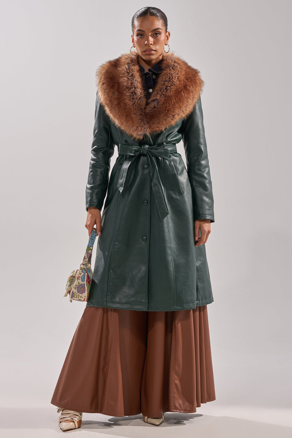 GREENVIEW FUR TRIM TRENCH