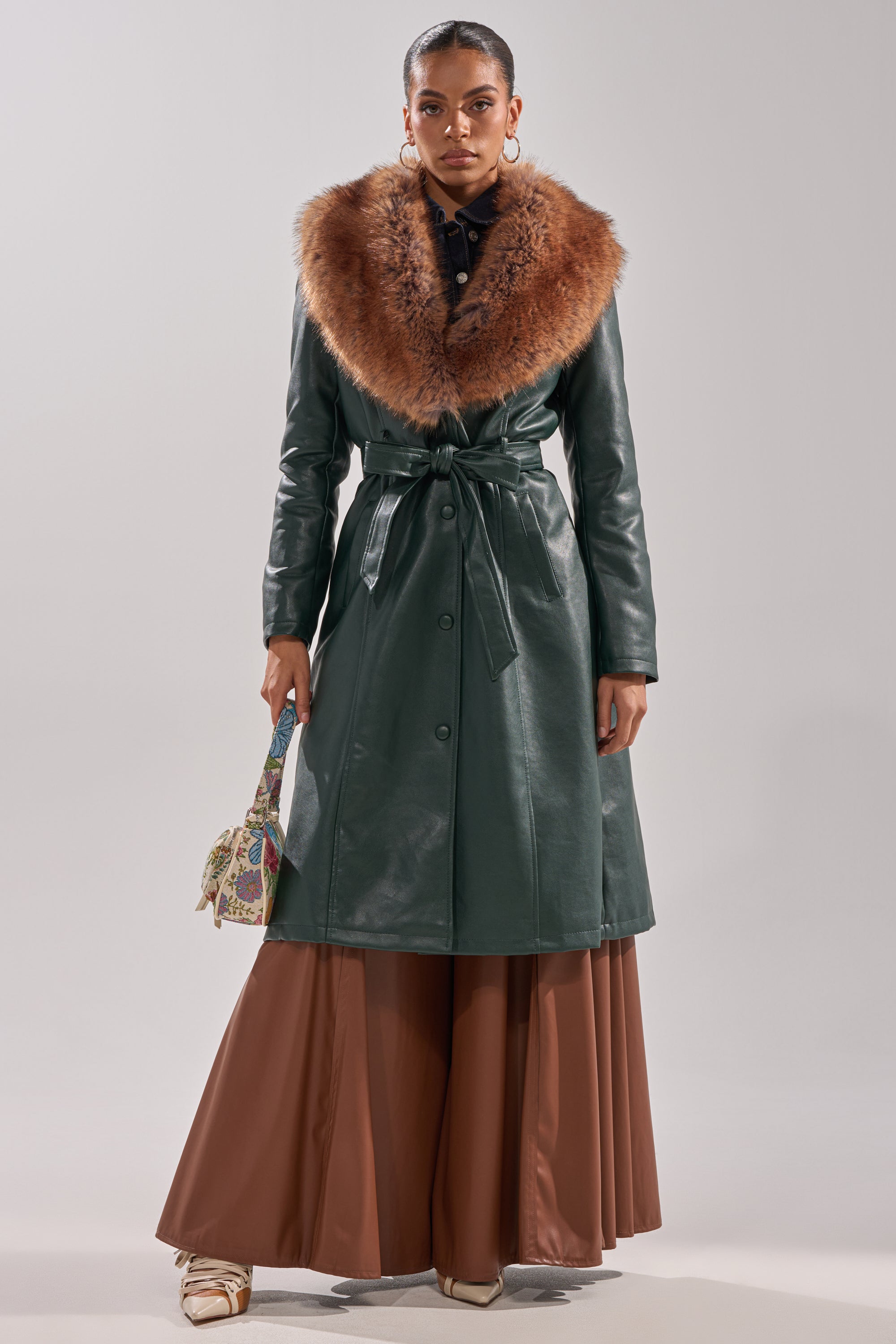 GREENVIEW FUR TRIM TRENCH
