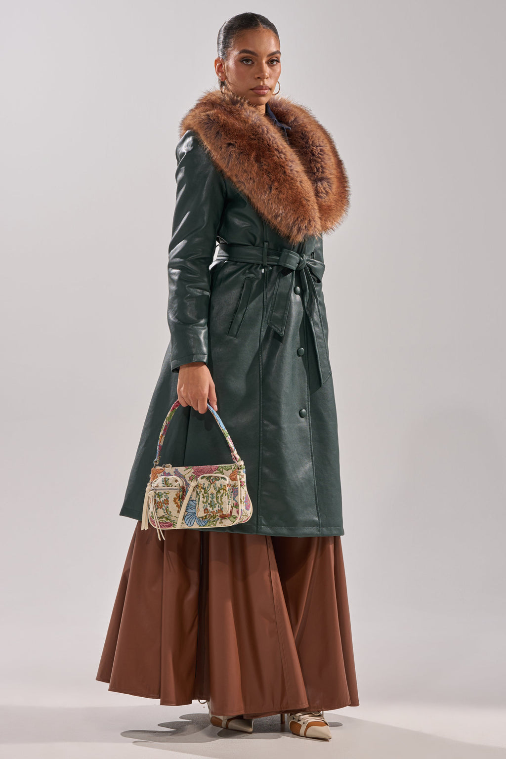 GREENVIEW FUR TRIM TRENCH