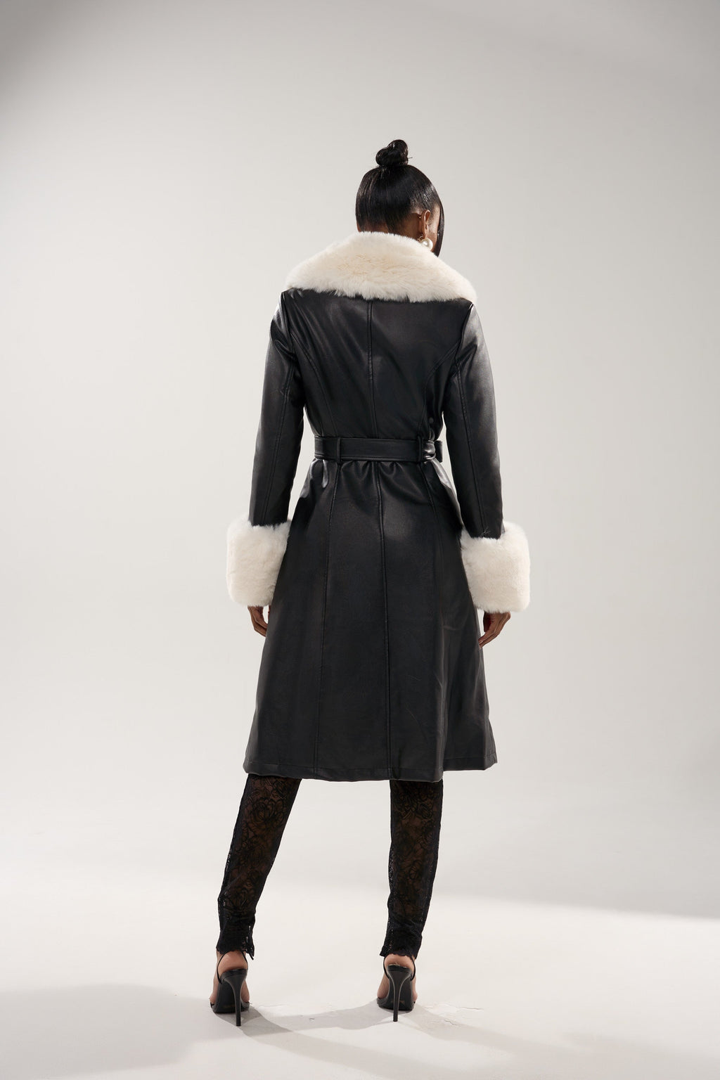 SNOW BUNNY FUR TRIM TRENCH