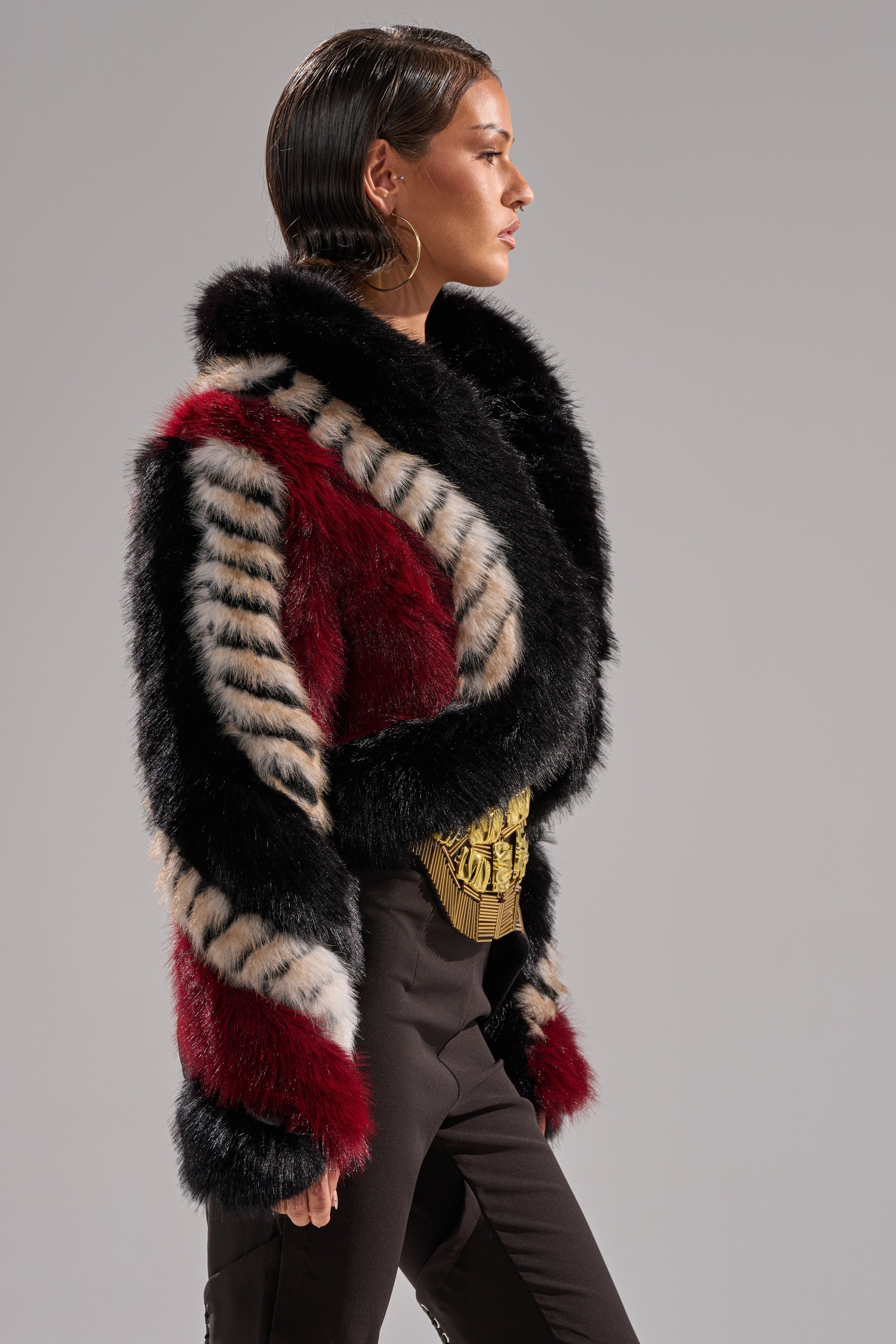 HARD TO FIND PANELED FAUX FUR