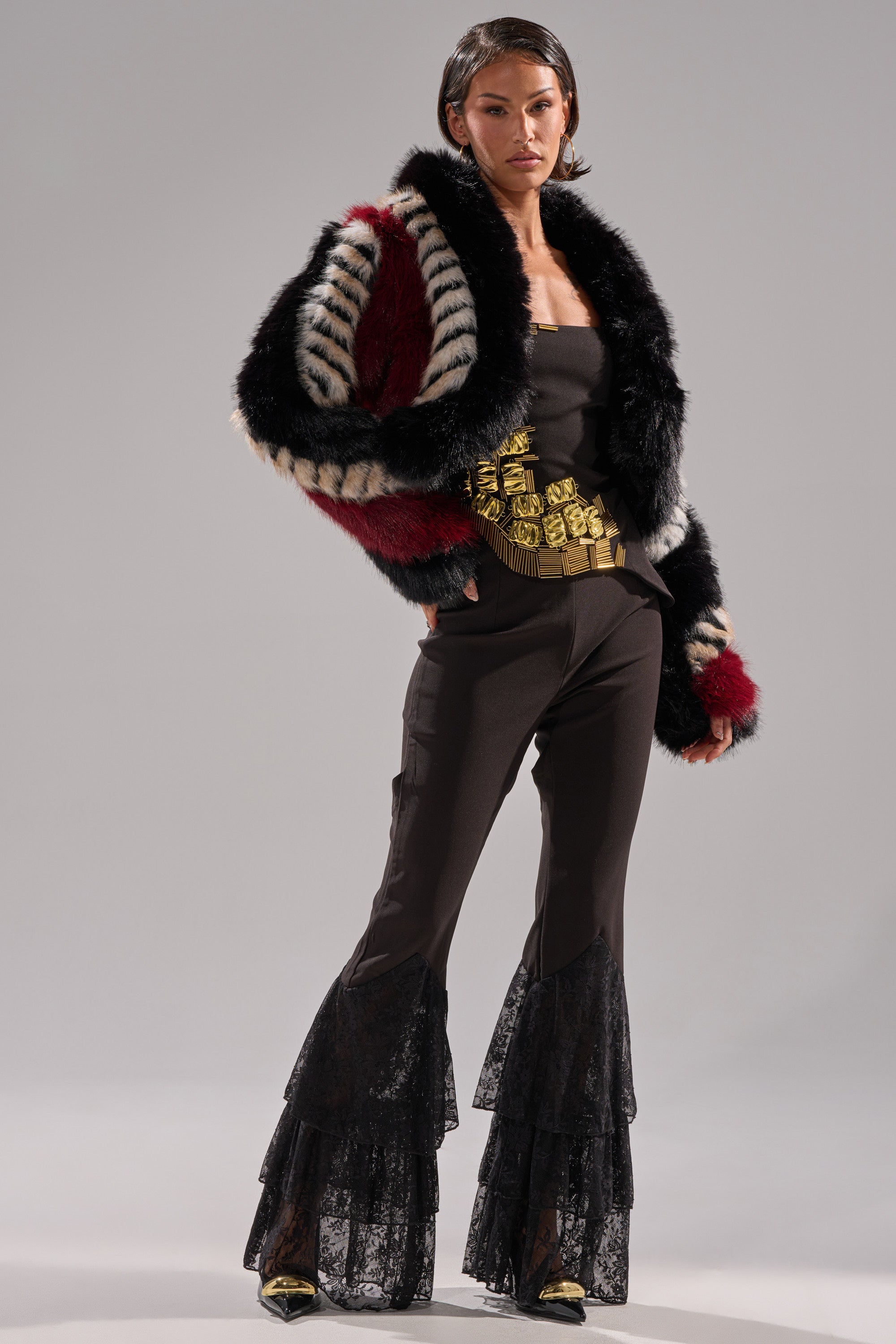 HARD TO FIND PANELED FAUX FUR