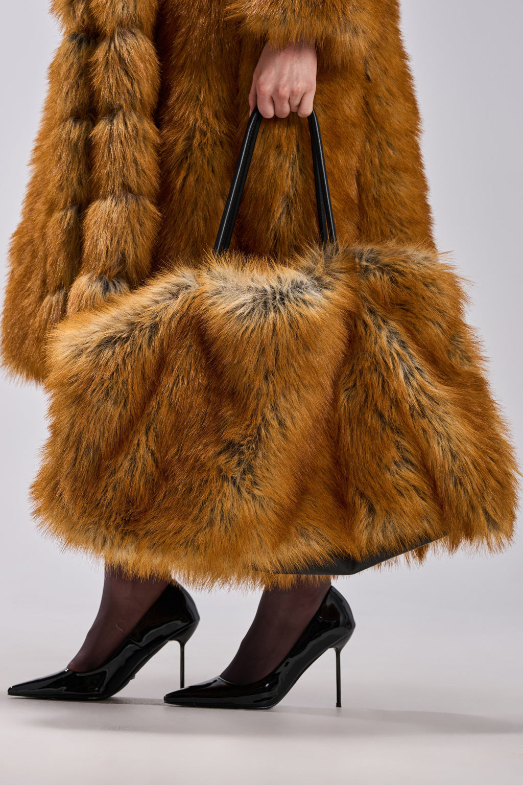 HERE FOR A GOOD TIME FAUX FUR TOTE