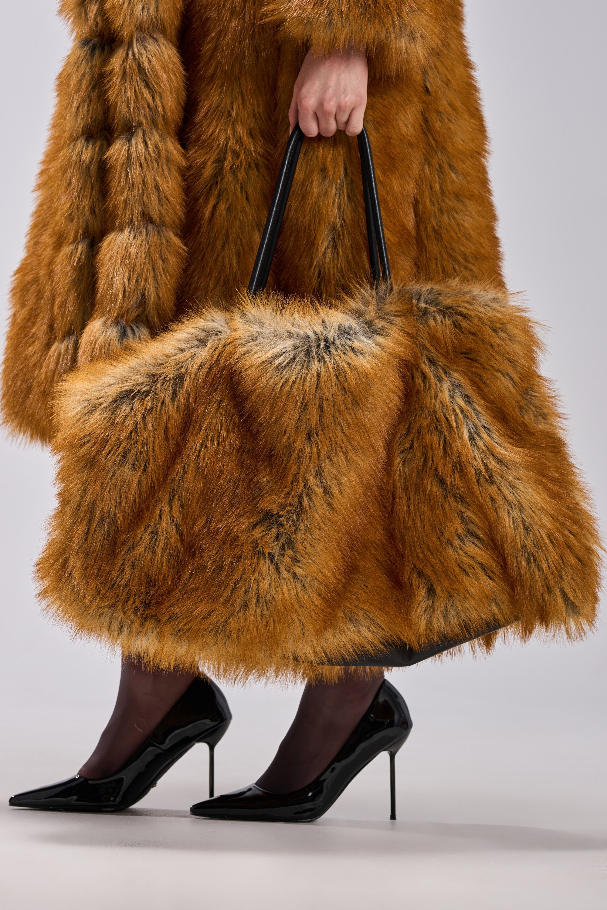 HERE FOR A GOOD TIME FAUX FUR TOTE